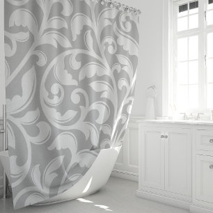 Grey Damask Floral  Vine