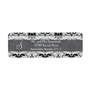 Grey Damask Label