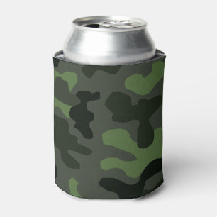 Grey dark green camouflage no.14 print can cooler