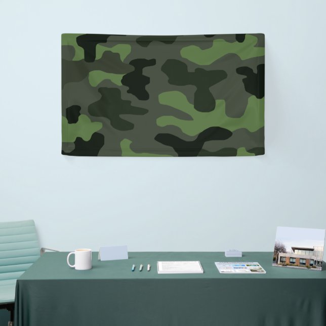 Grey dark green camouflage no.14 print coffee mug banner (Tradeshow)