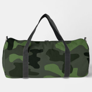 Grey dark green camouflage no.14 print duffle bag