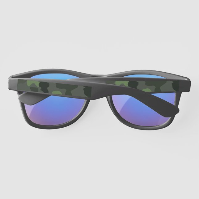 Grey dark green camouflage no.14 print  sunglasses (Back)