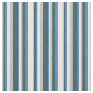 Grey, Dark Slate Grey, Blue, and Mint Cream Lines Fabric