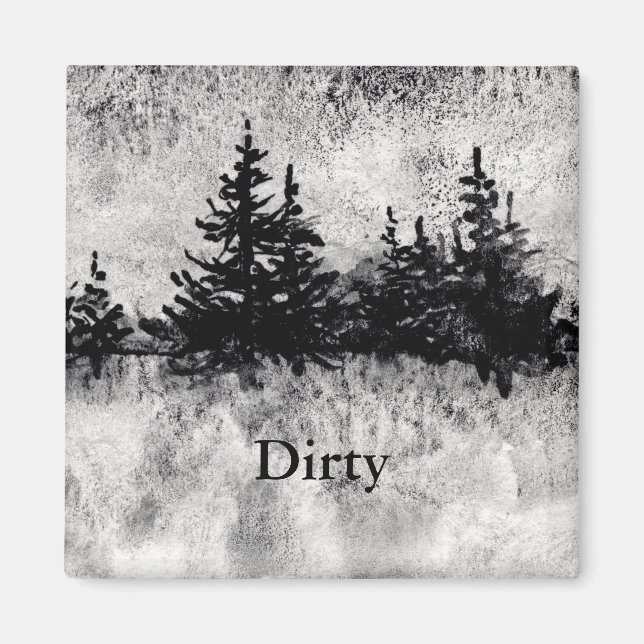 "Grey Day" dirty dish washer status magnet. Magnet (Front)