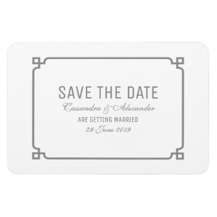Grey Deco Chic Save the Date Magnet