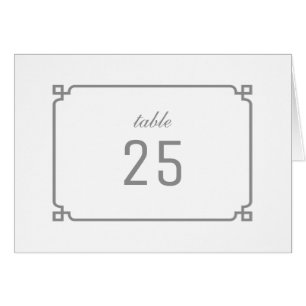 Grey Deco Chic Table Number