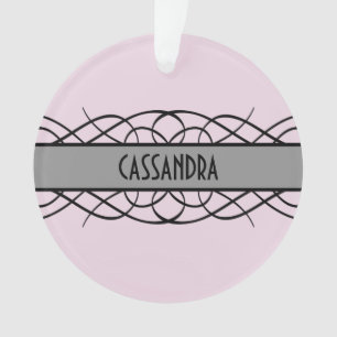 Grey Deco Flourish Acrylic Ornament