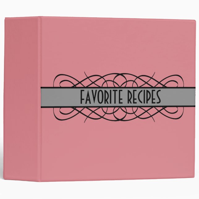 Grey Deco Flourish Binder (2 inch) (Front/Spine)