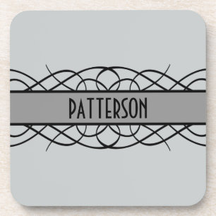 Grey Deco Flourish Coaster