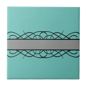 Grey Deco Flourish Tile