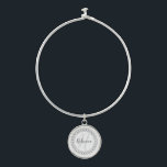 Grey Decorative Circle Monogram Bracelet<br><div class="desc">Personalize a unique gift for your bridesmaids with a Grey Decorative Circle Monogram Bracelet. Bracelet design features a decorative circle which can be personalized with your name and monogram. Additional gift items available with this design as well. If you need assistance with personalization,  please contact me directly.</div>