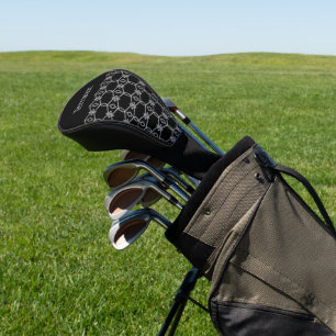 Grey decorative rope fencing black golf head cover
