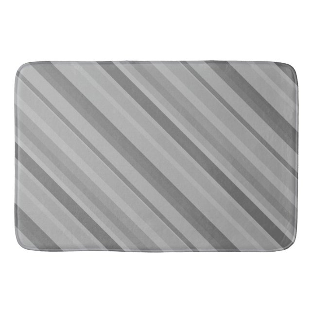 Grey diagonal stripes bath mat (Front)