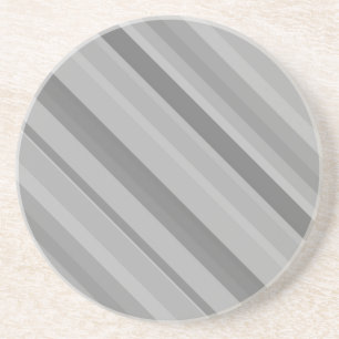 Grey diagonal stripes coaster