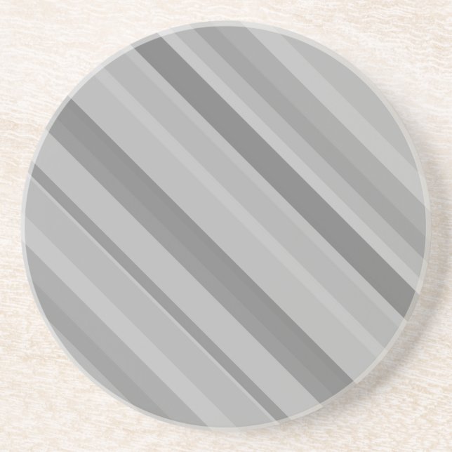 Grey diagonal stripes coaster (Front)