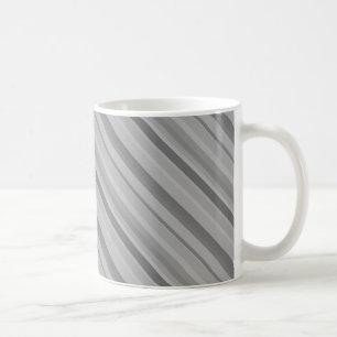 Grey diagonal stripes coffee mug