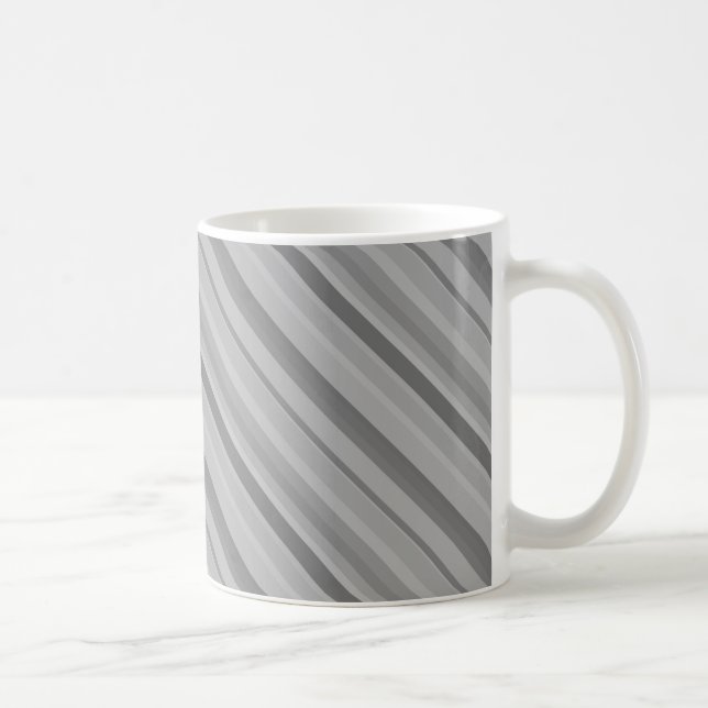 Grey diagonal stripes coffee mug (Right)