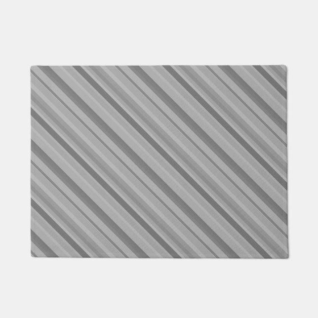 Grey diagonal stripes doormat (Front)