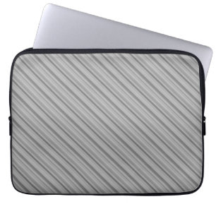 Grey diagonal stripes laptop sleeve