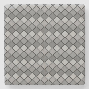 Grey Diamond Checked Square Coaster