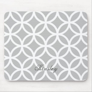 Grey Diamond Pattern Personalized Mousepad