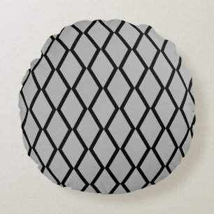 Grey diamond Pattern Round Pillow