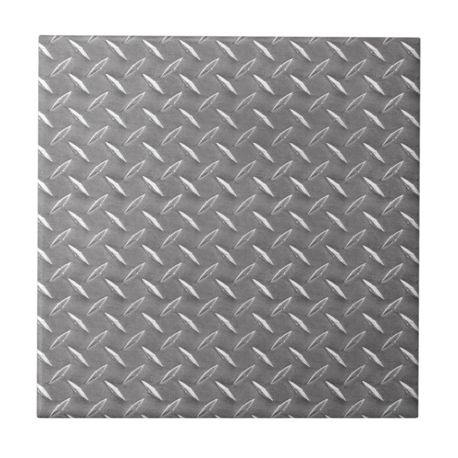 Grey Diamond Plate Tile (Front)