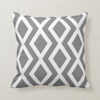 Grey Diamond Throw Pillow