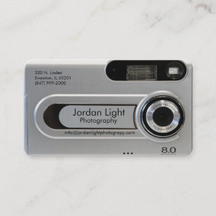 grey digital camera business card