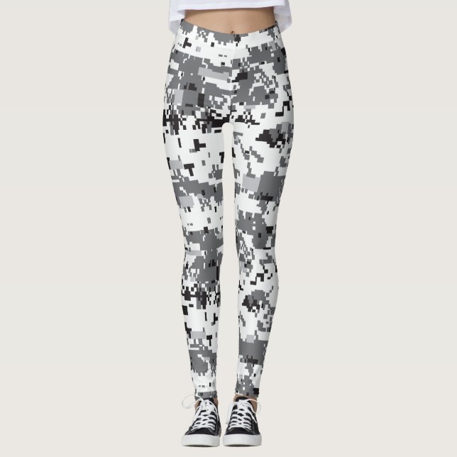 Grey Digital Camouflage Leggings (Front)