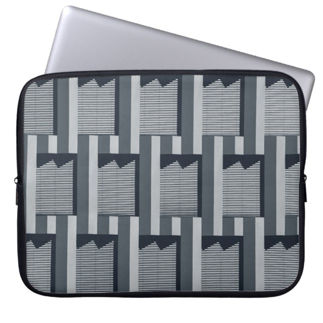 Grey digital wallpaper laptop sleeve (Front)