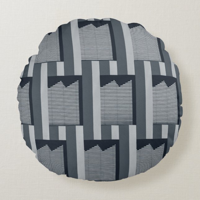 Grey digital wallpaper round pillow (Front)