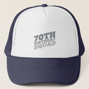 Grey Distressed 70th birthday squad Trucker Hat