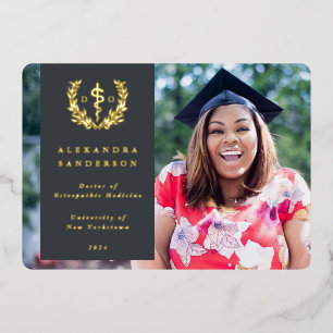 Grey DO Asclepius Graduation Photo Announcement
