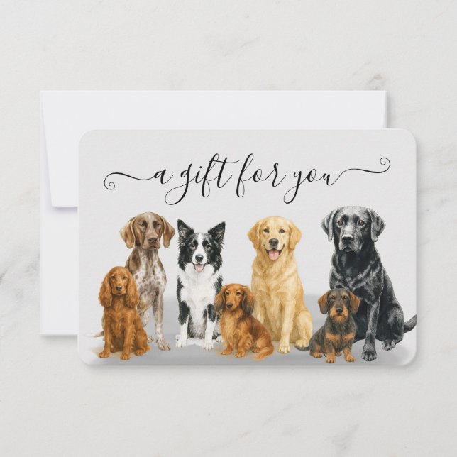 Grey Dog Grooming Pet Boarding Gift Certificate (Front)