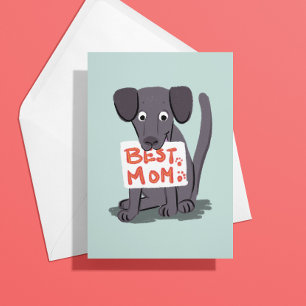 Grey Dog Mom Mothers Day Card