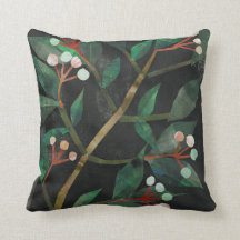 Grey Dogwood Throw Pillow
