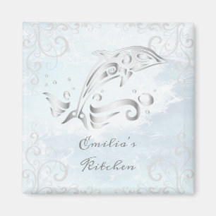Grey Dolphin Personalized Magnet