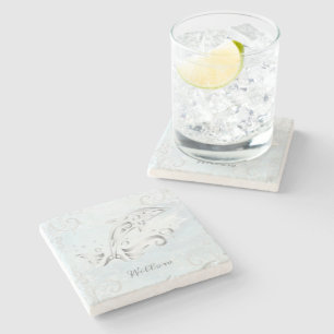 Grey Dolphin Personalized Stone Coaster