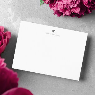 Grey Doodle Heart Formal Classic Family  Card