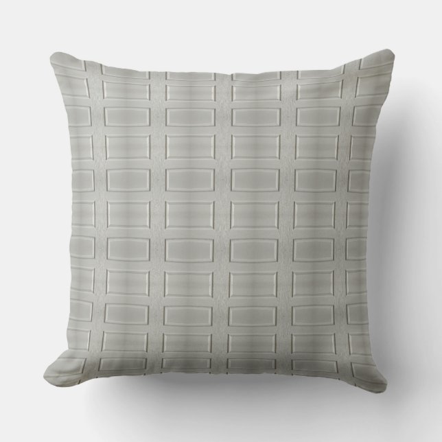 Grey Door Panel Pattern Design Throw Pillow (Front)