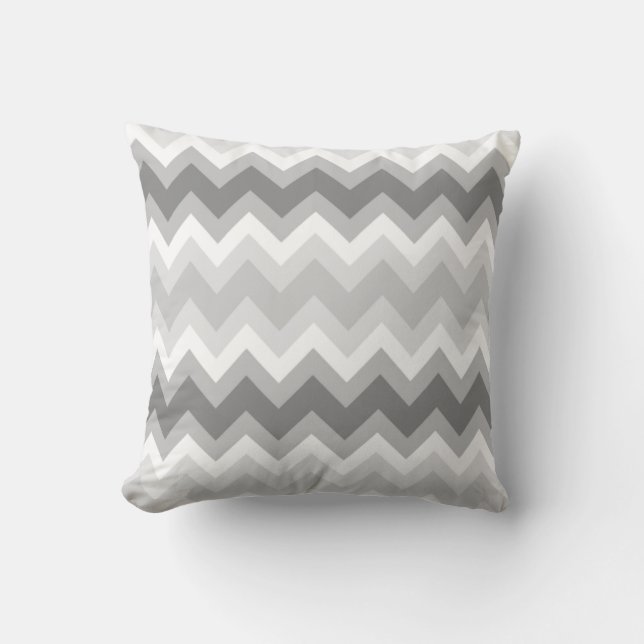 Grey Double Chevron Pillow (Front)