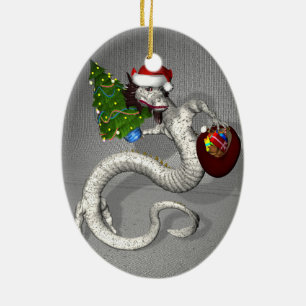 Grey Dragon Ceramic Ornament