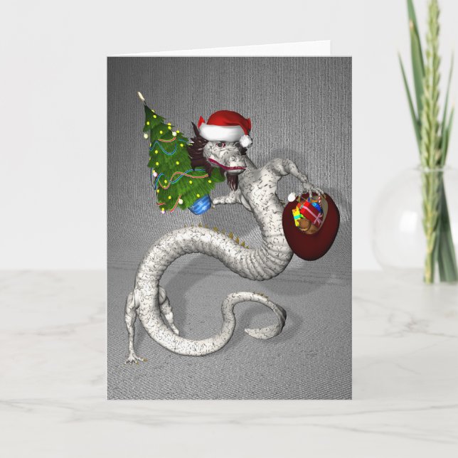 Grey Dragon Holiday Card (Front)