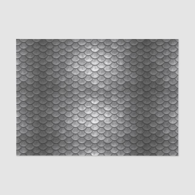 Grey Dragon Scale Fantasy Gift Tissue Paper (Front)