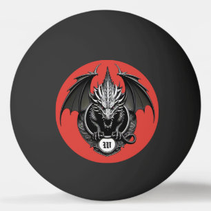 Grey Dragon with Yellow Eyes Ping Pong Ball