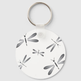 Grey dragonflies keychain
