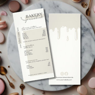 Grey Drip Menu Bakery Price List