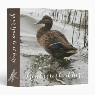 Grey duck on dark the lake binder