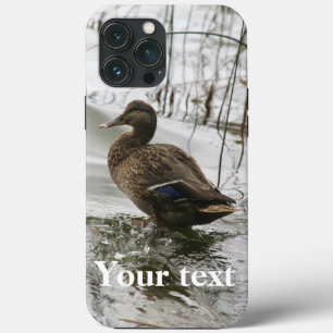 Grey duck on dark the lake iPhone 13 pro max case